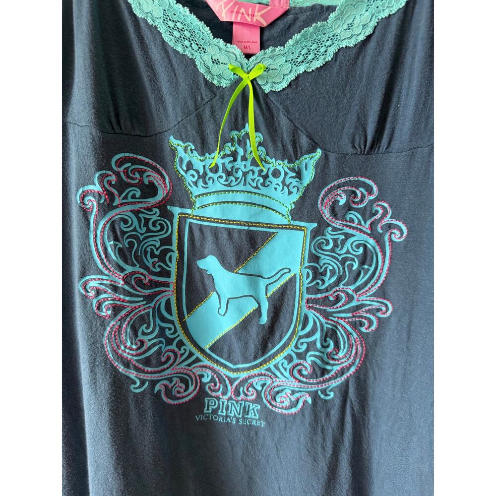 Victoria’s Secret PINK Y2K Crest Lace Cami Mini Dress M/L McBling Baby Doll - Picture 9 of 10